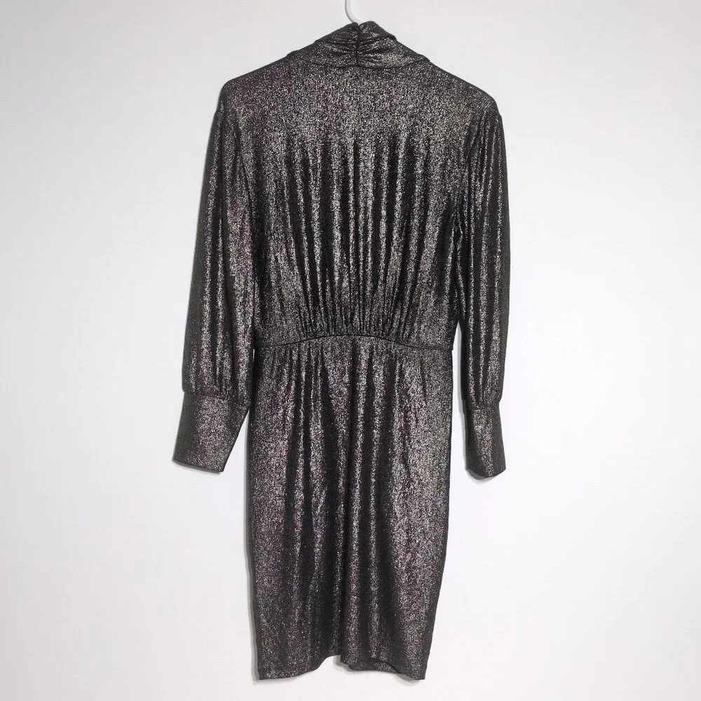 Donna Morgan Bodycon Dress Womens 6 Gold Metallic Shimmer Cocktail Party Evening - Picture 2 of 12